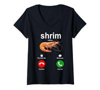 Donna Shrim Calling Errore di ortografia Rifiuta Accetta Risposta Meme errato Maglietta con Collo a V