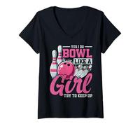 Donna Sì, Faccio Bowl Come Una Ragazza Maglietta con Collo a V