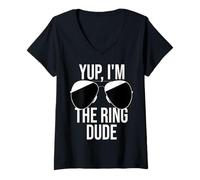 Donna Sì, I´m The Ring Dude Ring Carrier Ufficiale di Nozze Maglietta con Collo a V