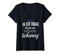 Donna Sì Ich Trage Heute Ein Fröhlichen Black Sarcasmus Maglietta con Collo a V