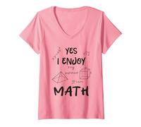 Donna Sì, mi piace la matematica divertente citazione di matematica per studenti e insegnanti Maglietta con Collo a V