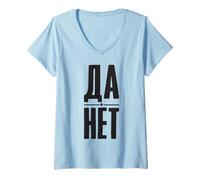 Donna Sì, No - Dire in Russo per I Russi Maglietta con Collo a V