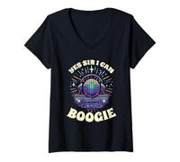 Donna Sì Signore, Posso Boogie Disco Groove Maglietta con Collo a V
