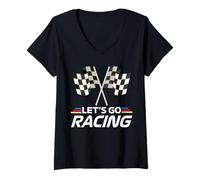 Donna Si spengono le luci e si allontanano We Go Race Week Motorsport Racing Maglietta con Collo a V
