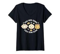 Donna Si Vince Un po ' Dim Sum Kawaii Food Pun Maglietta con Collo a V