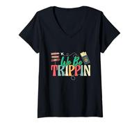 Donna Siamo Trippin Maglietta con Collo a V