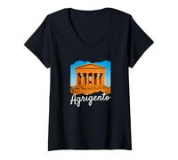 Donna Sicilia Agrigento Maglietta con Collo a V