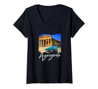 Donna Sicilia Agrigento Maglietta con Collo a V