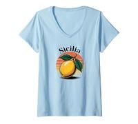 Donna Sicilia Maglietta con Collo a V