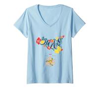 Donna Sicily Sign I Love Sicily, Sicily Italy Illustration Graphic Maglietta con Collo a V