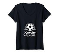 Donna Sideline Mom Soccer Mama Soccer Mom Gift Game Days Maglietta con Collo a V
