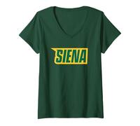 Donna Siena College Saints - Saints Text Logo Maglietta con Collo a V