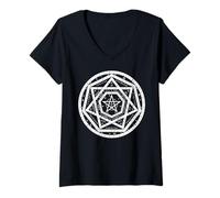 Donna Sigillum Aemeth Dee Magia Enochiana Maglietta con Collo a V
