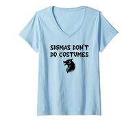 Donna Sigmas Don't Do Costumes Funny Gen Alpha Halloween Werewolf Maglietta con Collo a V