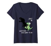 Donna Sii Chi Vuoi Essere Il burattino Ombra di Dinosauro T-Rex Maglietta con Collo a V