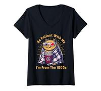 Donna Sii paziente, vengo dal 1900 - Funny 1980s Gen X Millenial Maglietta con Collo a V