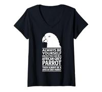 Donna Sii Un Pappagallo Grigio Africano Divertente Pappagallo Grigio Africano Maglietta con Collo a V