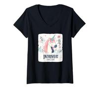 Donna Silenzio magico con questo costume da unicorno introverso Maglietta con Collo a V