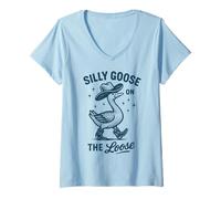 Donna Silly Goose On The Loose Maglietta con Collo a V