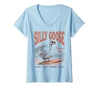 Donna Silly Goose Summer Club Suns out Honks out Maglietta con Collo a V