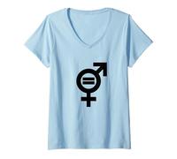 Donna Simbolo di uguaglianza di Genere Maglietta con Collo a V