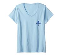Donna Simbolo Fleur DE Lis Fleur-DE-Lys ARALDRY Francia Maglietta con Collo a V