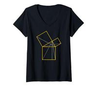 Donna Simbolo massonico con "the 47 Problem design massonico" & C Maglietta con Collo a V