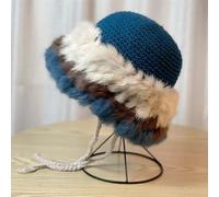 Donna Simil Coniglio Capelli Maglia Cappello IN Lana Giuntura Caldo Felpa