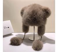Donna Simil Fox Pelliccia Leifeng Cappello Carino Caldo con Paraorecchie Furry