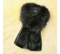 Donna Simil Similpelle Gilet Fox Pelliccia Giacca Invernale Caldo