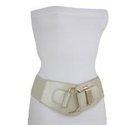 Donna Similpelle Fascia Elastica Oro Gancio Fibbia Cintura Per 76.2-96.5cm