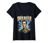 Donna Simon Bolívar Libertador Veneuela Maglietta con Collo a V