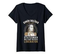 Donna Simon Bolívar Libertador Veneuela Maglietta con Collo a V
