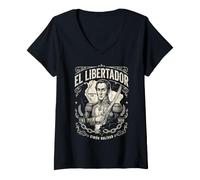 Donna Simon Bolívar Libertador Veneuela Maglietta con Collo a V