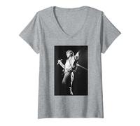 Donna Simon Le Bon Duran Duran Live Sing Blue Silver Tour 1983 Maglietta con Collo a V