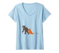Donna Simpatico Bambino Viral Monkey Team Punch I'm Fine Maglietta con Collo a V