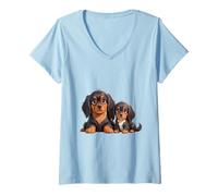 Donna Simpatico Cucciolo di Cane Cavalier King Charles Spaniel Maglietta con Collo a V