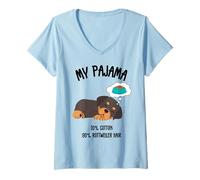 Donna Simpatico cucciolo di Rottweiler, design divertente per gli amanti degli animali domestici Maglietta con Collo a V