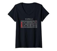 Donna Simpatico Design Giapponese Hiragana Love Grid Minimal White Maglietta con Collo a V