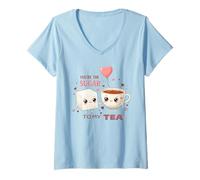 Donna Simpatico Design You're The Sugar To My Tea Maglietta con Collo a V