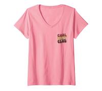 Donna Simpatico Fiore Boho Felice per la Migliore Mamma Groovy Cool Mums Club Maglietta con Collo a V