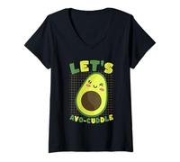 Donna Simpatico Gioco di Parole Let's Avocado Cuddle Maglietta con Collo a V