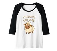 Donna Simpatico gioco di parole sulle pecore Sono sempre felice di vedere Ewe Funny Cartoon Maglia con Maniche Raglan