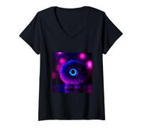Donna Simpatico mostro soffice adorabile creatura artistica, luminosa e dolce Maglietta con Collo a V