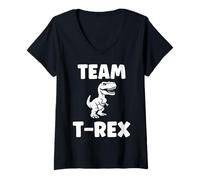 Donna Simpatico piccolo tirannosaurus dinosauro Team t-rex Maglietta con Collo a V