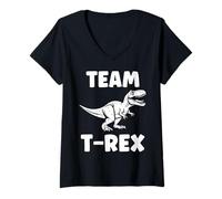 Donna Simpatico piccolo tirannosaurus dinosauro Team t-rex Maglietta con Collo a V