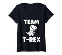 Donna Simpatico piccolo tirannosaurus dinosauro Team t-rex Maglietta con Collo a V
