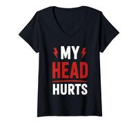 Donna Simple Funny Gym Workout Quote My Head Hurts Maglietta con Collo a V