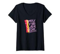 Donna Simply in Love Romantic Design Gifts Maglietta con Collo a V