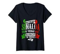 Donna Sinaloa México Matching Family Couples Mexican Maglietta con Collo a V